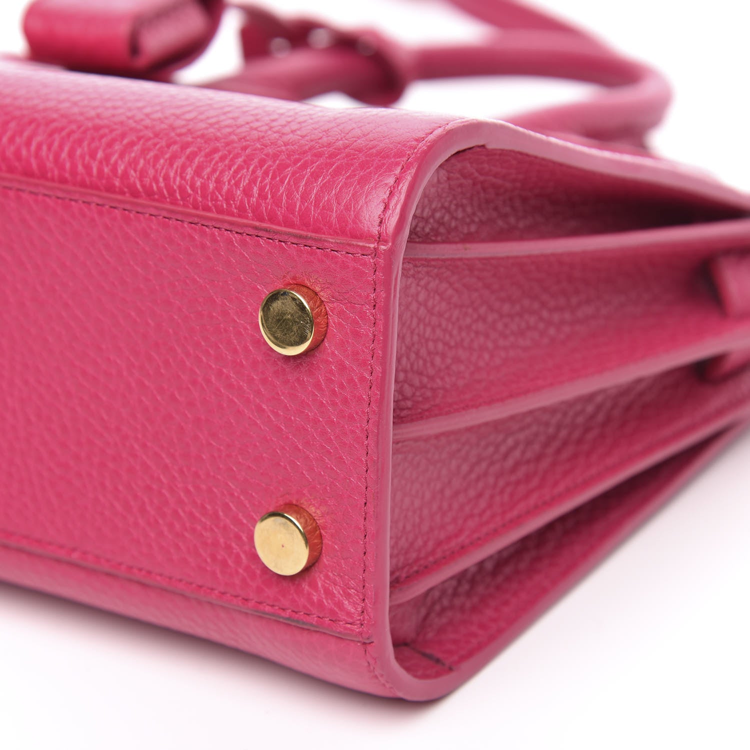 Saint Laurent Grained Calfskin Nano Sac De Jour Fuchsia 9 of 13