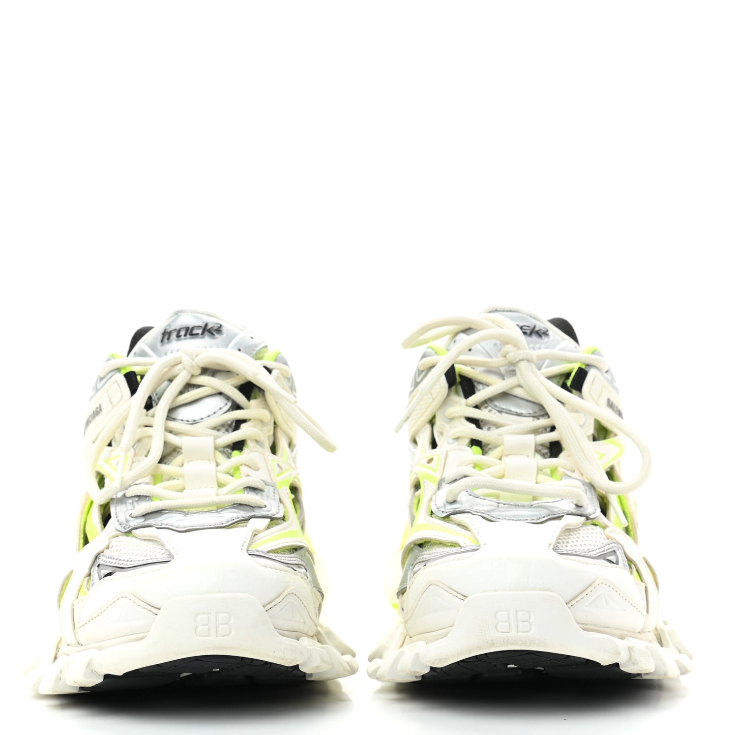 Rubber Mesh Bi-Color Mens Track.2 Open Sneakers 42 White Fluo Yellow