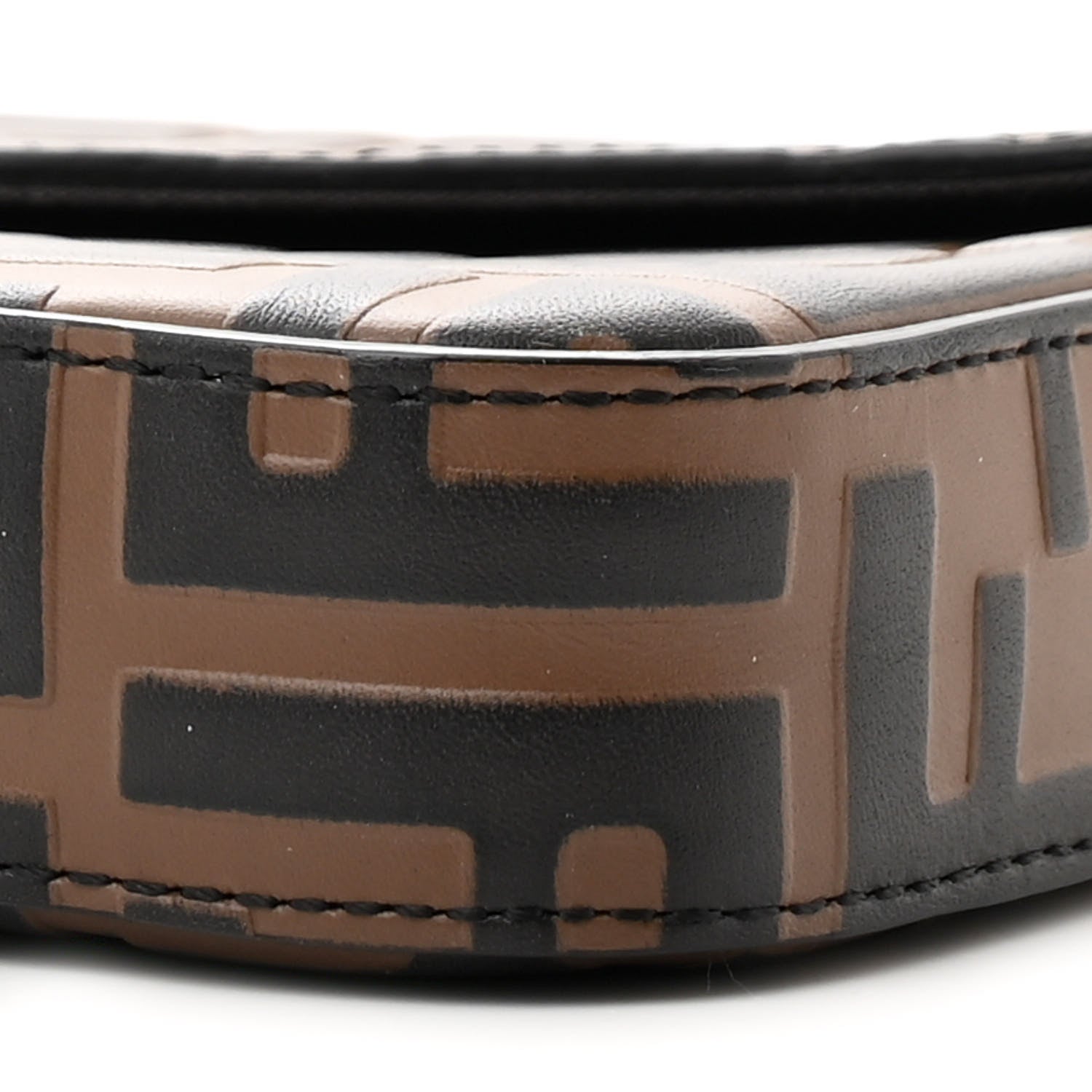 Fendi Vitello Soft F is Fendi Bi-Color FF 1974 Embossed Envelope Wallet On Chain with Pouches Maya Black 11 of 16