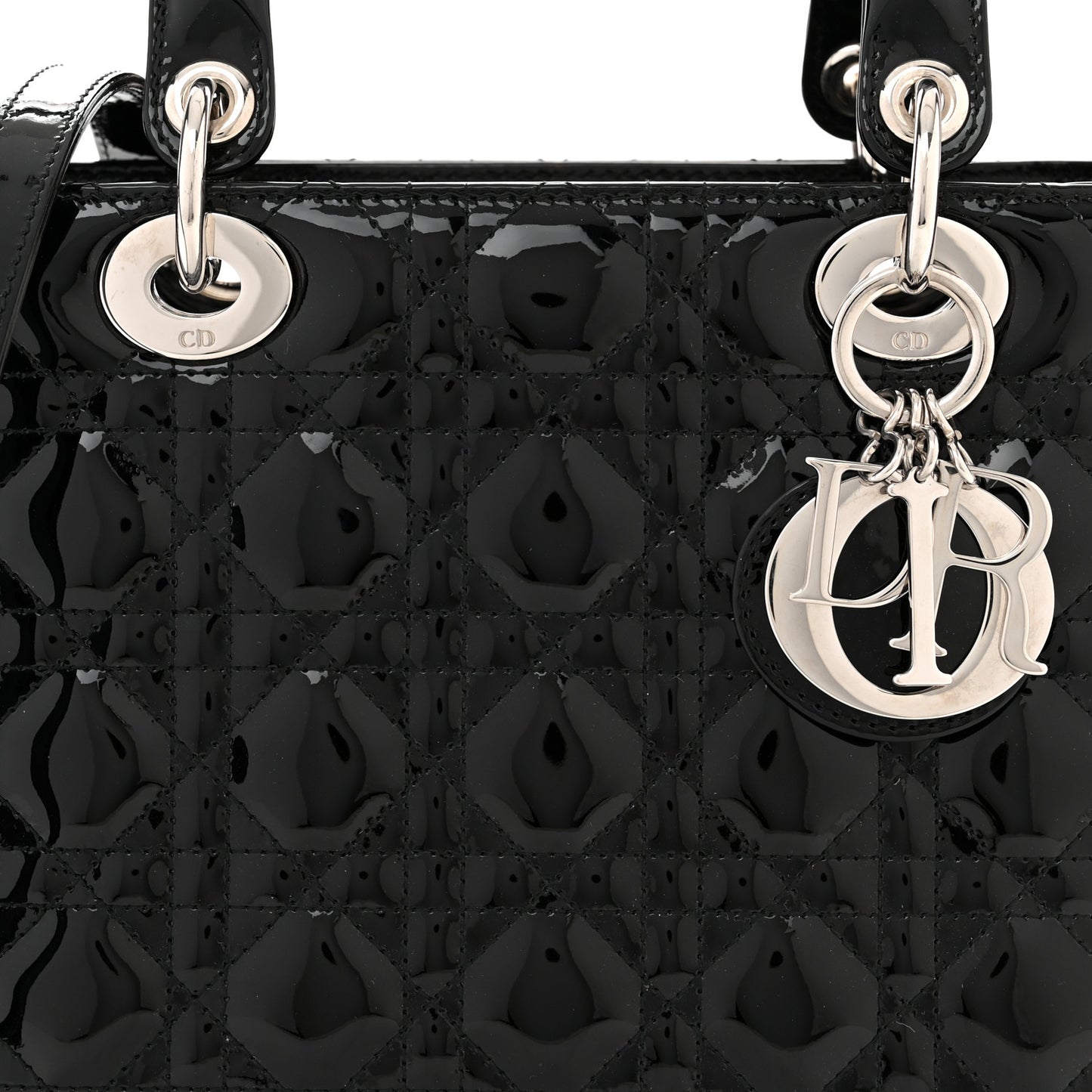 Patent Cannage Medium Lady Dior Black