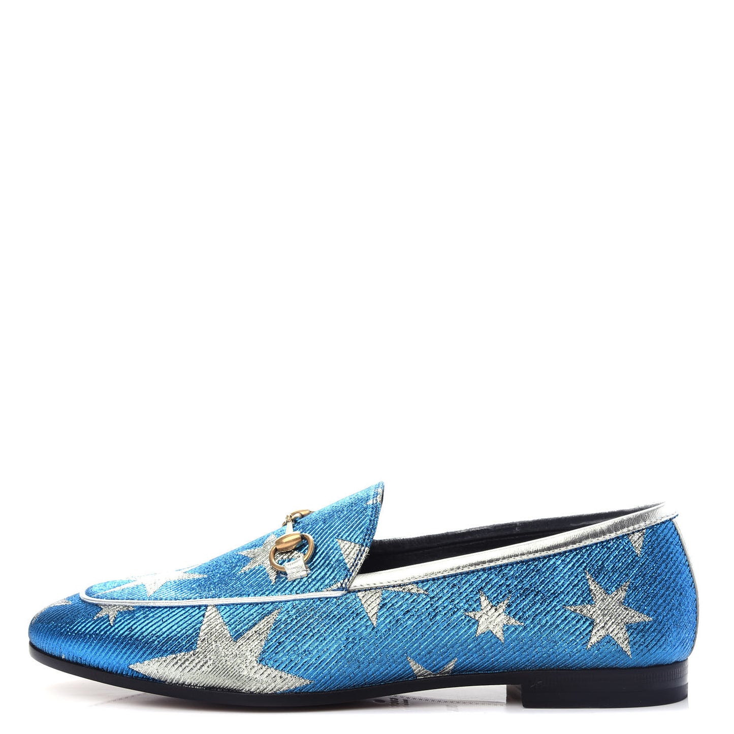 Lurex Calfskin Starry Sky Womens Jordaan Loafers 38.5 Bluette Silver