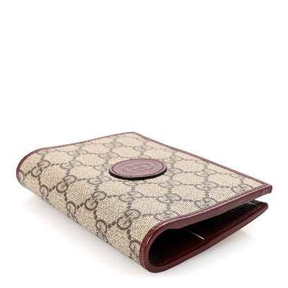 Gucci GG Supreme Monogram Azalea Calfskin Retro Interlocking G Passport Case Beige Red 4 of 8