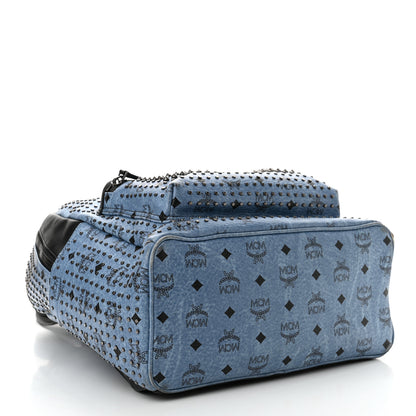 MCM Visetos Studded Medium Backpack Blue 4 of 15