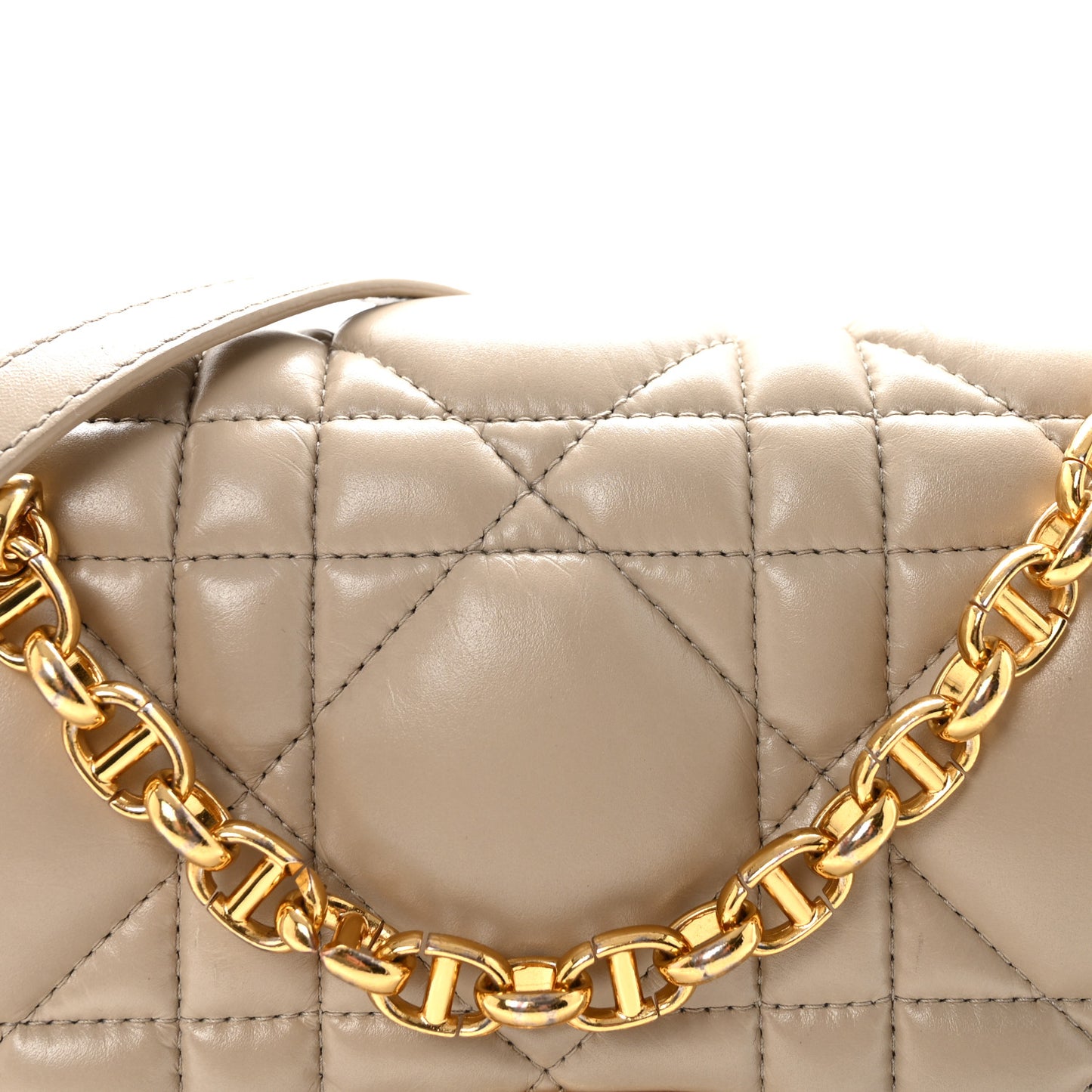 Calfskin Macrocannage Medium Caro Bag Sand