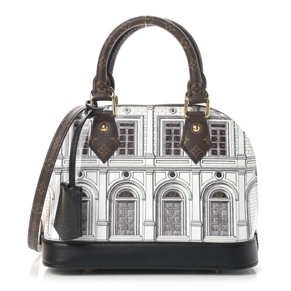 Louis Vuitton X FORNASETTI Calfskin Architettura Alma BB Black White 1 of 7