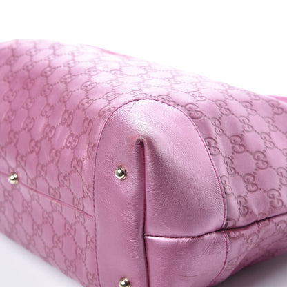 Gucci Metallic Soft Guccissima Large Heart Bit Charm Top Handle Tote Fresia Rose 12 of 19