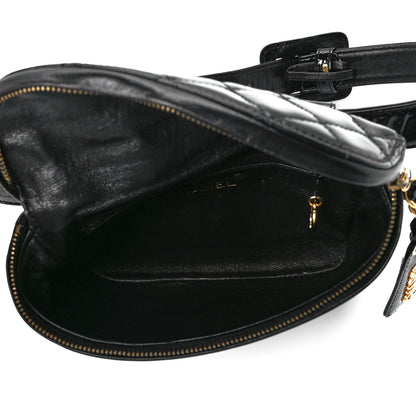 Chanel Patent Calfskin Quilted Waist Belt Bag 75 30 Black 4 of 11
