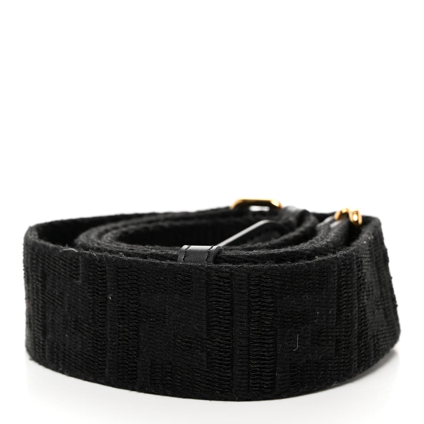 Jacquard Ribbon Vitello King FF Bi-Color Intreccio Adjustable Strap You Black
