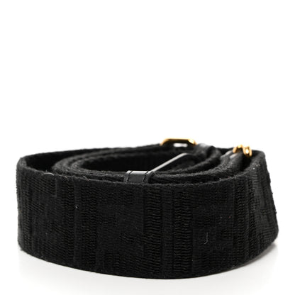 Fendi Jacquard Ribbon Vitello King FF Bi-Color Intreccio Adjustable Strap You Black 2 of 5