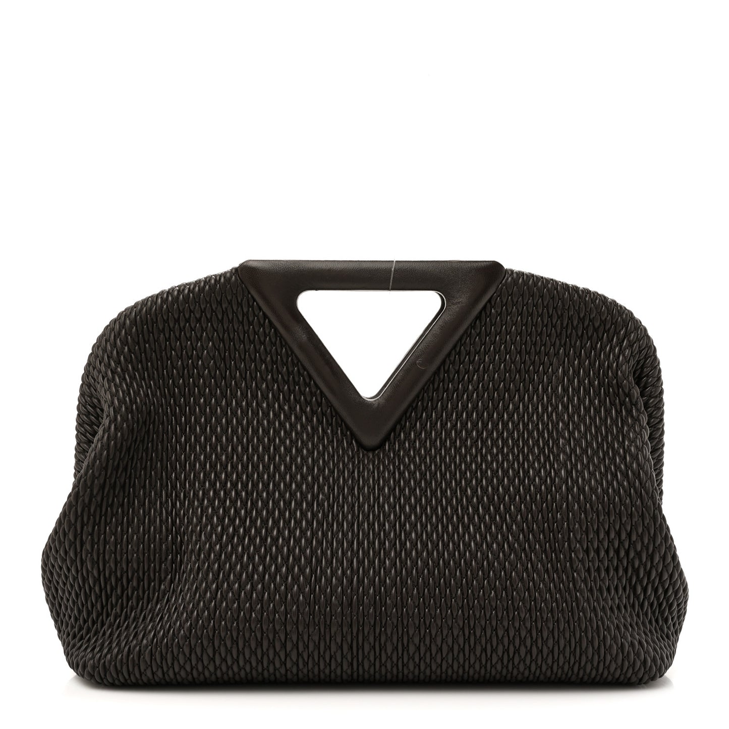 Lambskin Knit Medium The Point Triangle Bag Fondant