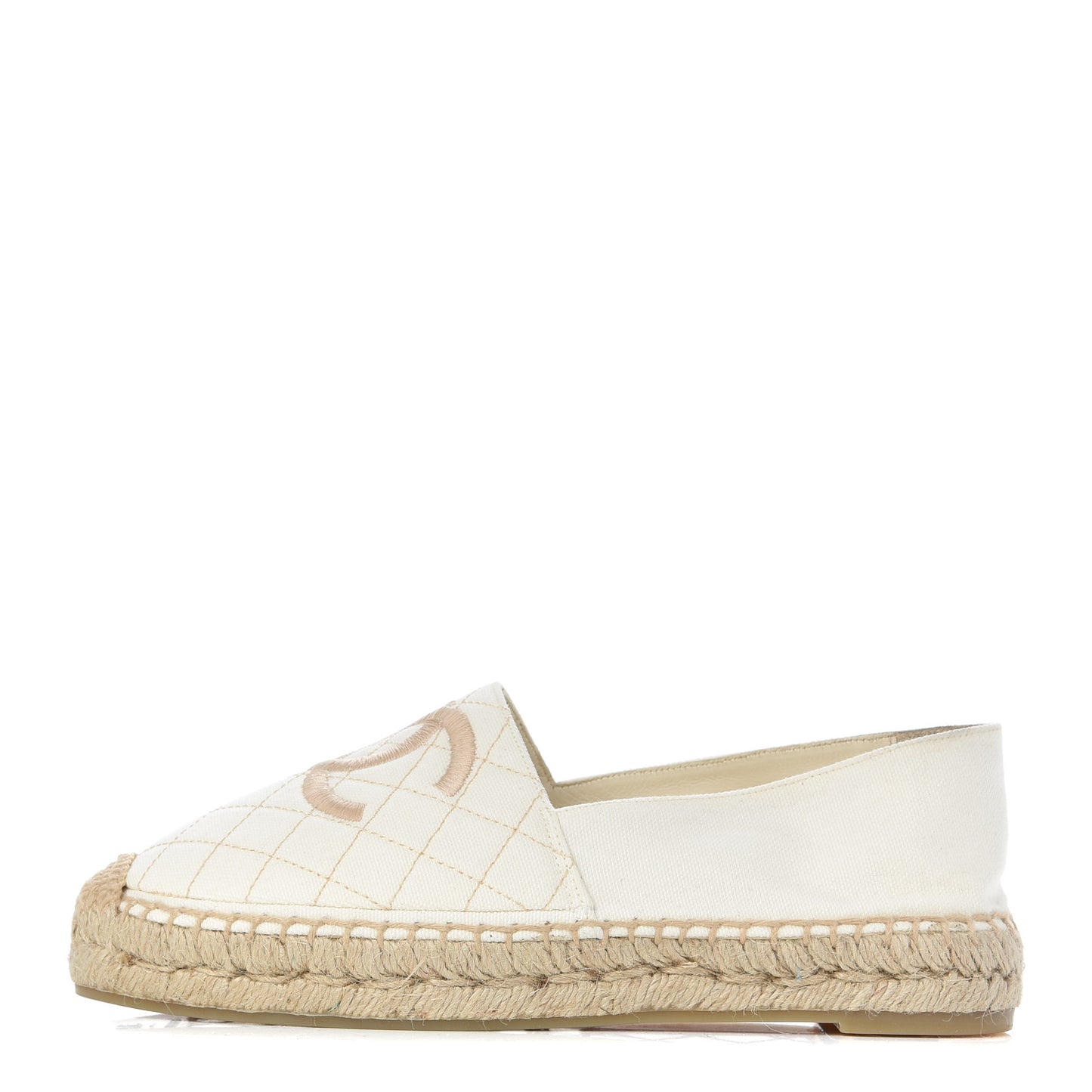 Fabric Biarritz CC Espadrilles 38 White Gold