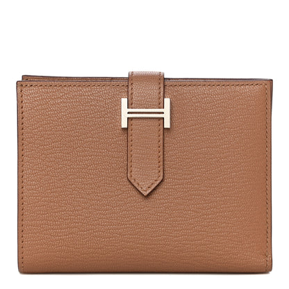 Hermes Chevre Mysore Bearn Compact Wallet Quebracho 1 of 11