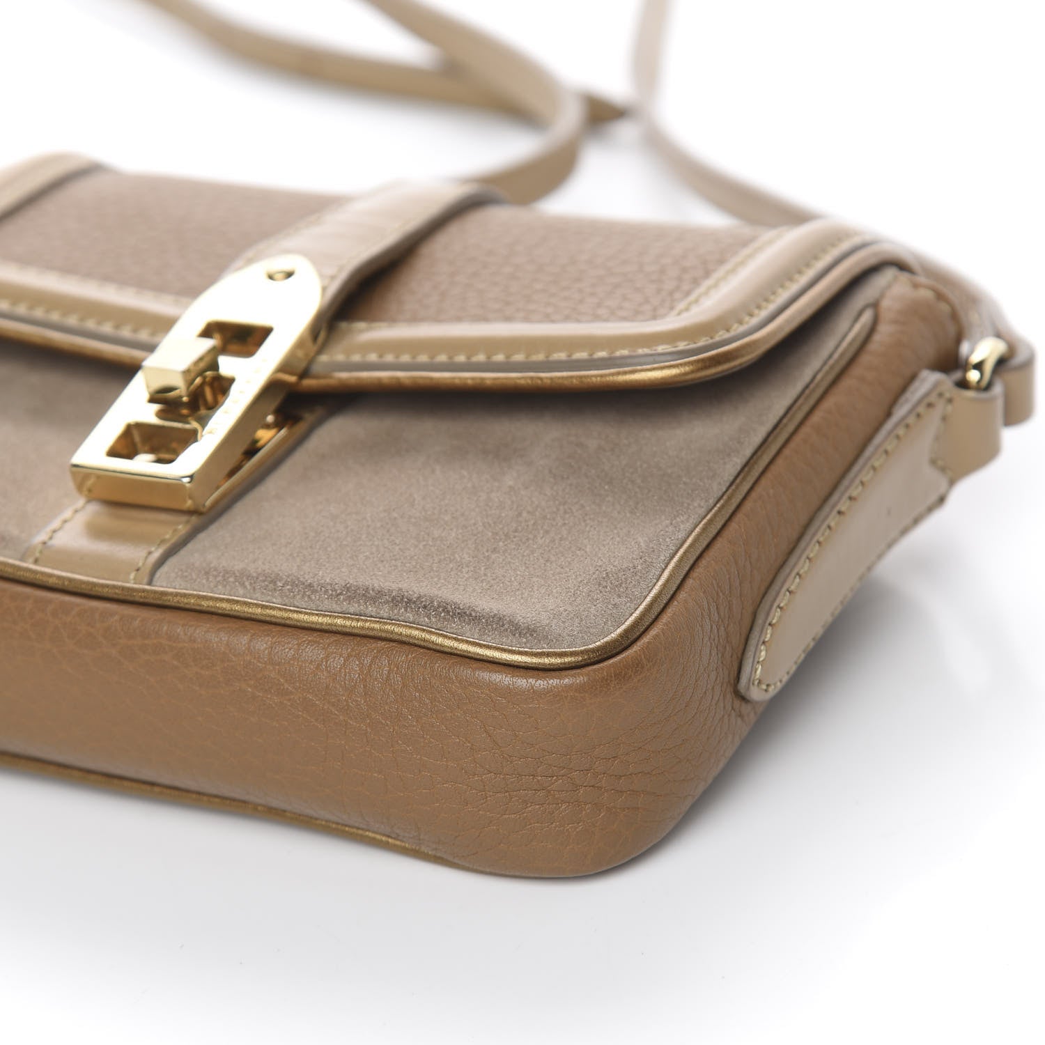Burberry Metallic Grainy Calfskin Suede Mini Berkeley Crossbody Dark Caper 12 of 14