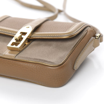 Burberry Metallic Grainy Calfskin Suede Mini Berkeley Crossbody Dark Caper 12 of 14