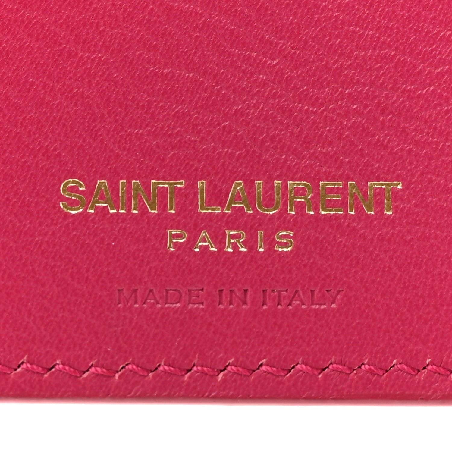 Saint Laurent Calfskin Classic Y Compact Wallet Fuchsia 7 of 9