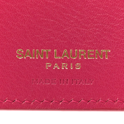Saint Laurent Calfskin Classic Y Compact Wallet Fuchsia 7 of 9