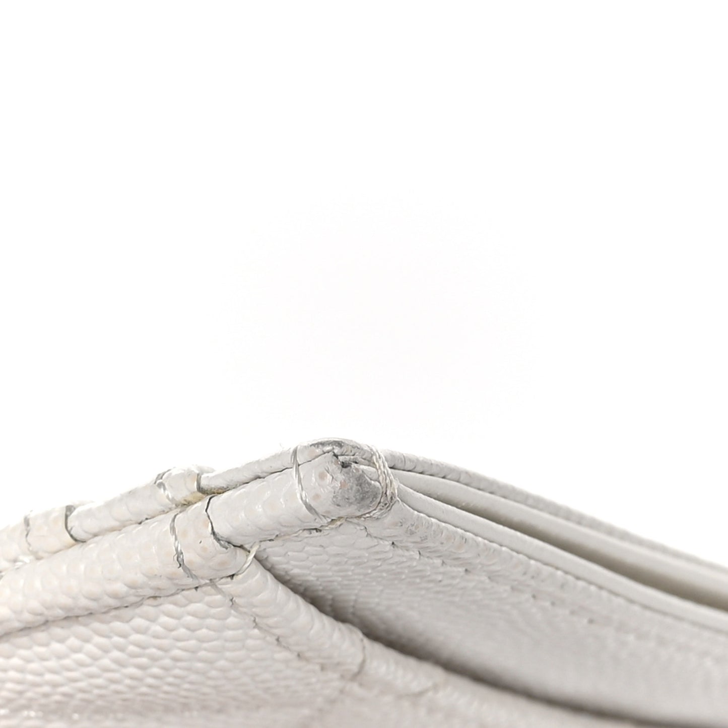 Caviar Quilted Card Holder White