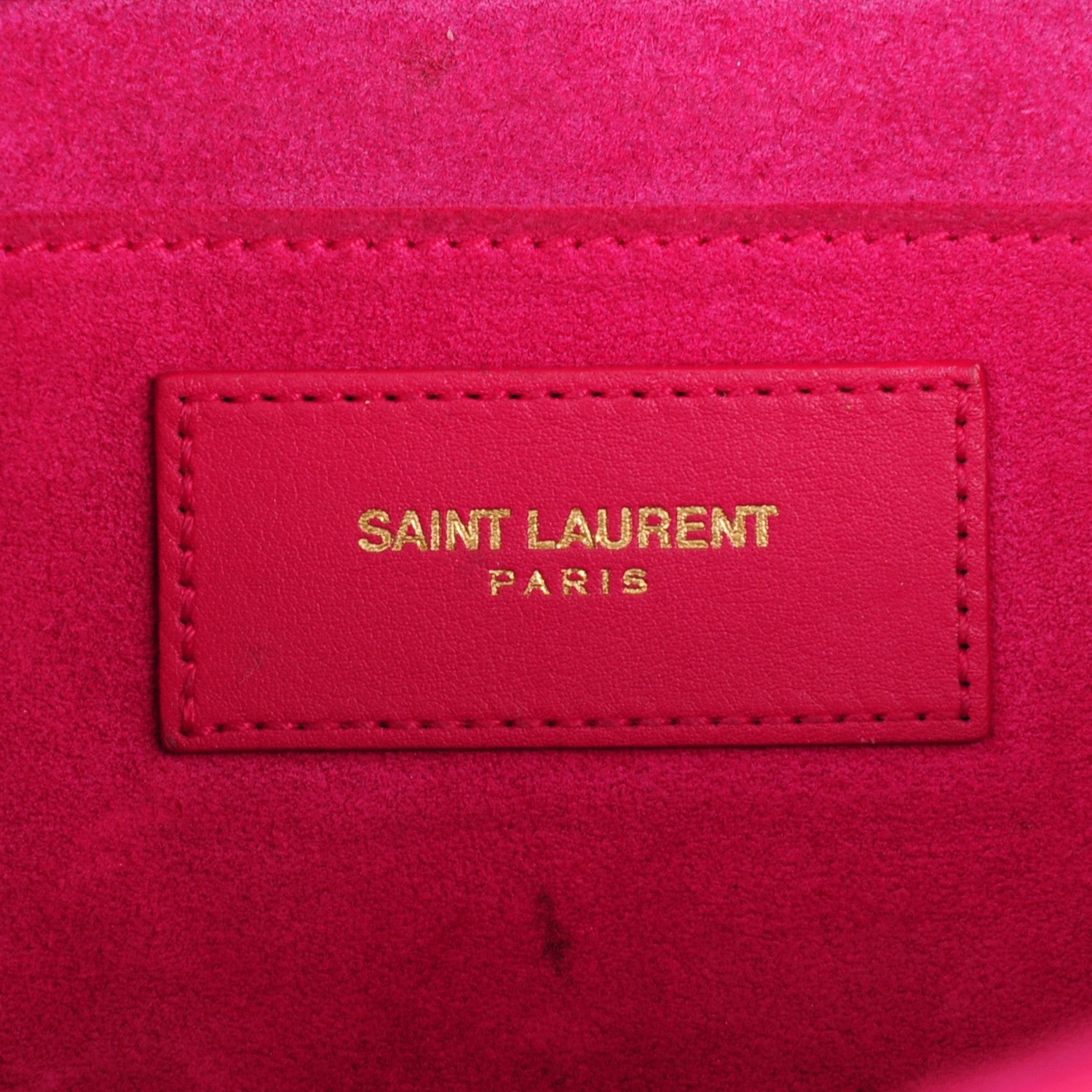 Saint Laurent Calfskin Classic Y Ligne Clutch Fuchsia 6 of 10