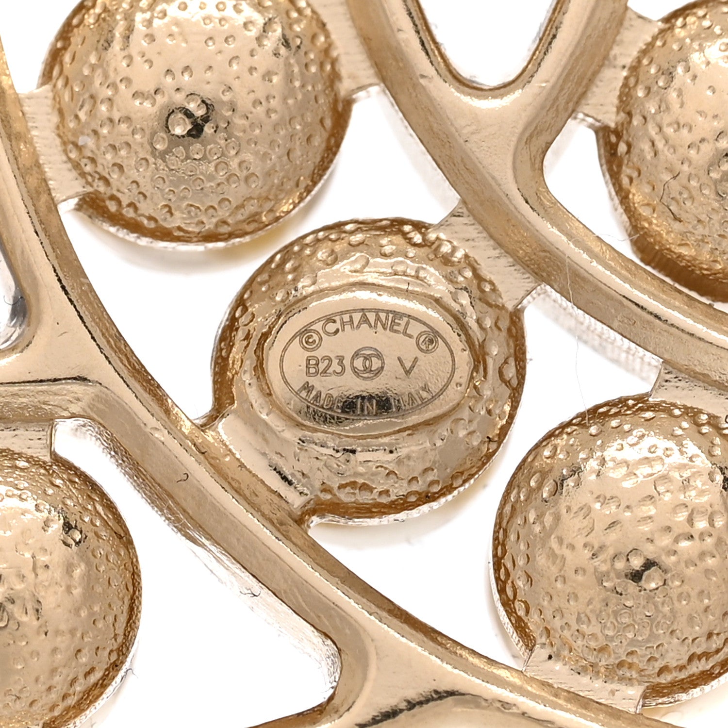 Chanel CC Pearl Brooch Pin Gold 4 of 5