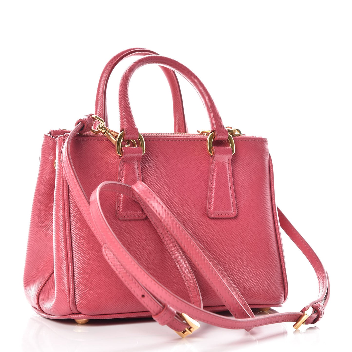 Saffiano Mini Galleria Double Zip Tote Peonia