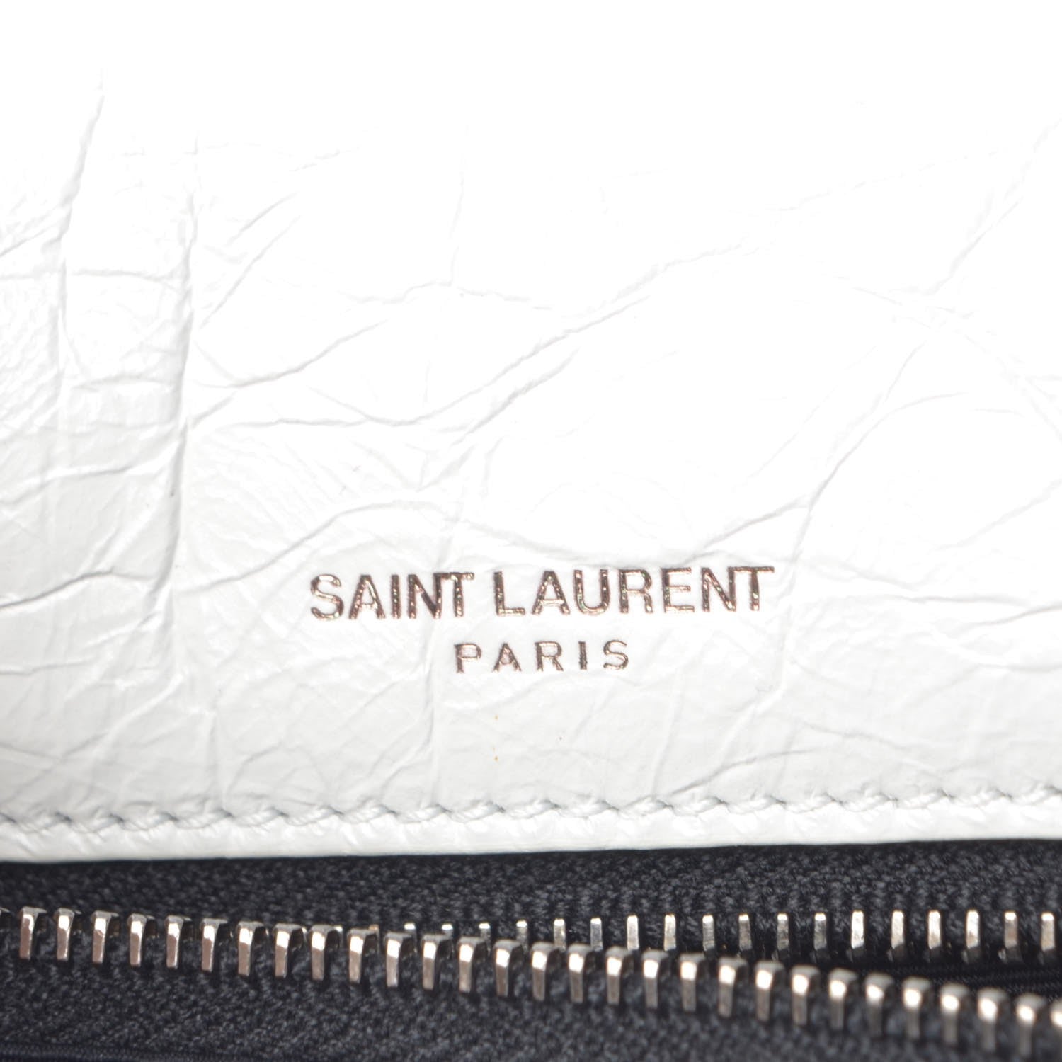 Saint Laurent Crinkled Calfskin Matelasse Monogram Medium Niki Chain Satchel Dirty White 8 of 11