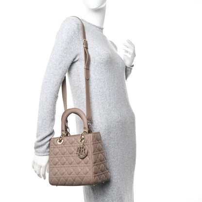 Christian Dior Lambskin Cannage Medium Lady Dior Warm Taupe 3 of 10