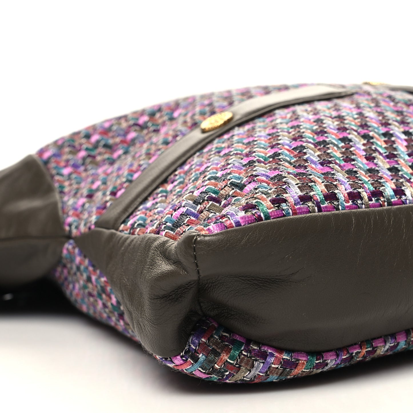 Tweed Lambskin Large Girl Bag Purple Multicolor