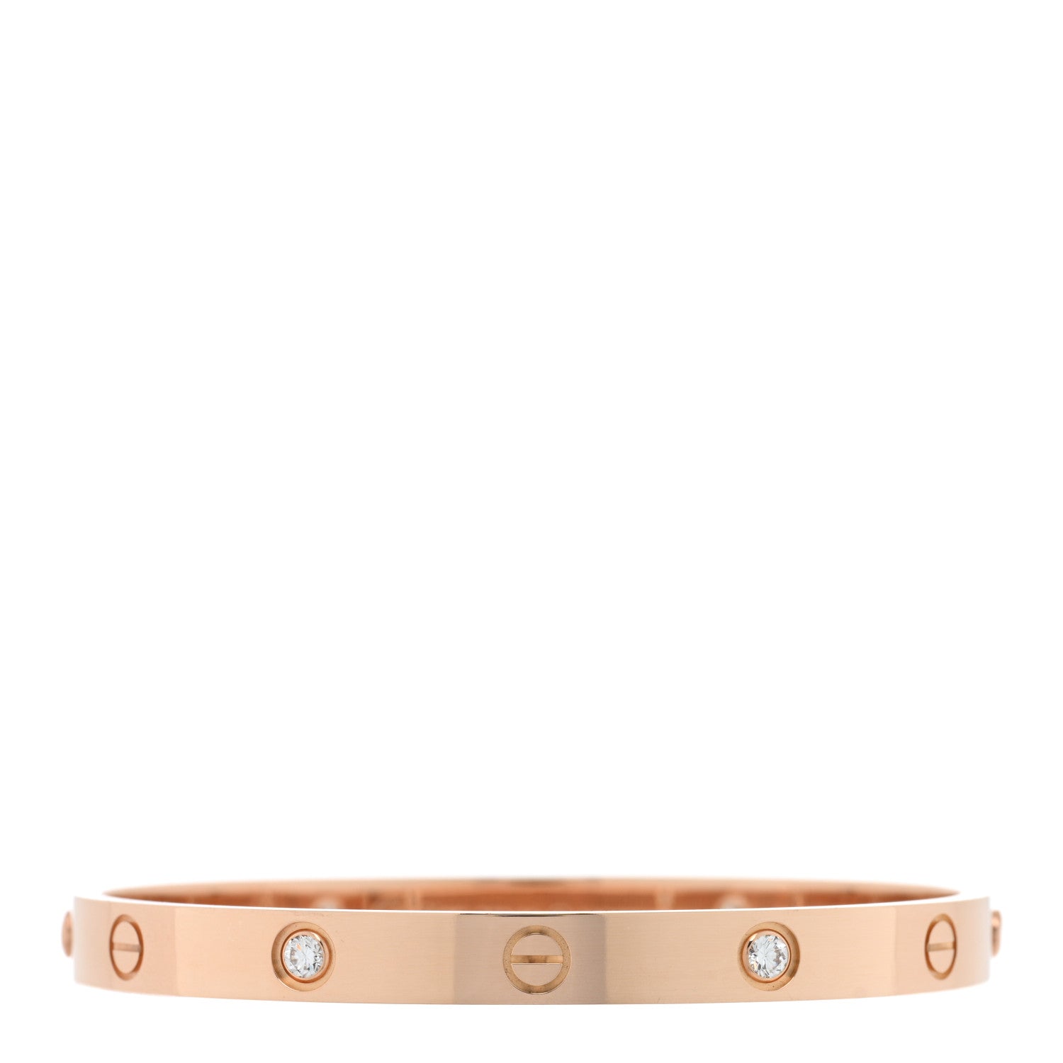 Cartier 18K Pink Gold 4 Diamond LOVE Bracelet 18 1 of 6