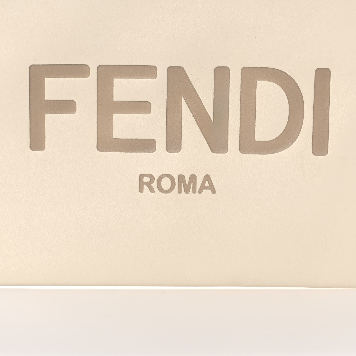 Fendi Vitello King Logo Embossed Medium Flat Pouch Camelia 6 of 8