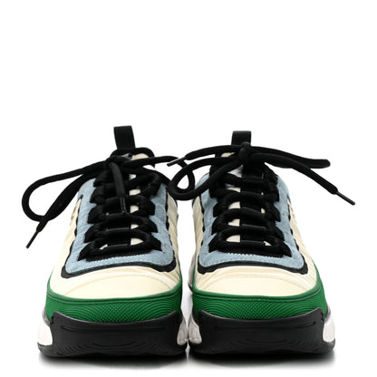 Chanel Suede Calfskin Mixed Fibers CC Sneakers 40 Ivory Green Light Blue 37.5 Ivory Green Light Blue 3 of 9