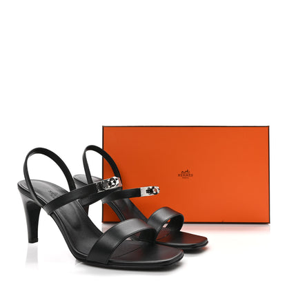 Hermes Calfskin Glamour 75 Sandals 39 Black 9 of 9