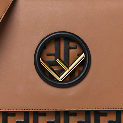 Fendi Vitello Century F is Fendi FF Embossed Kan I Shoulder Bag Orzo Tobacco 10 of 12