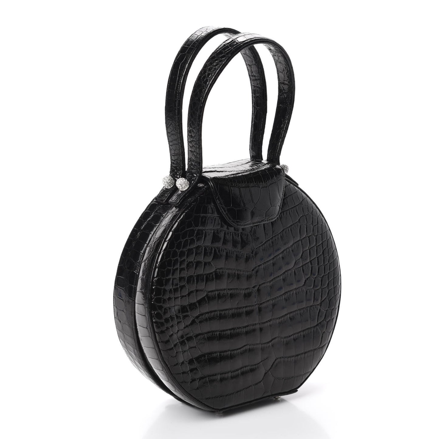 Crocodile Crystal Evening Bag Black