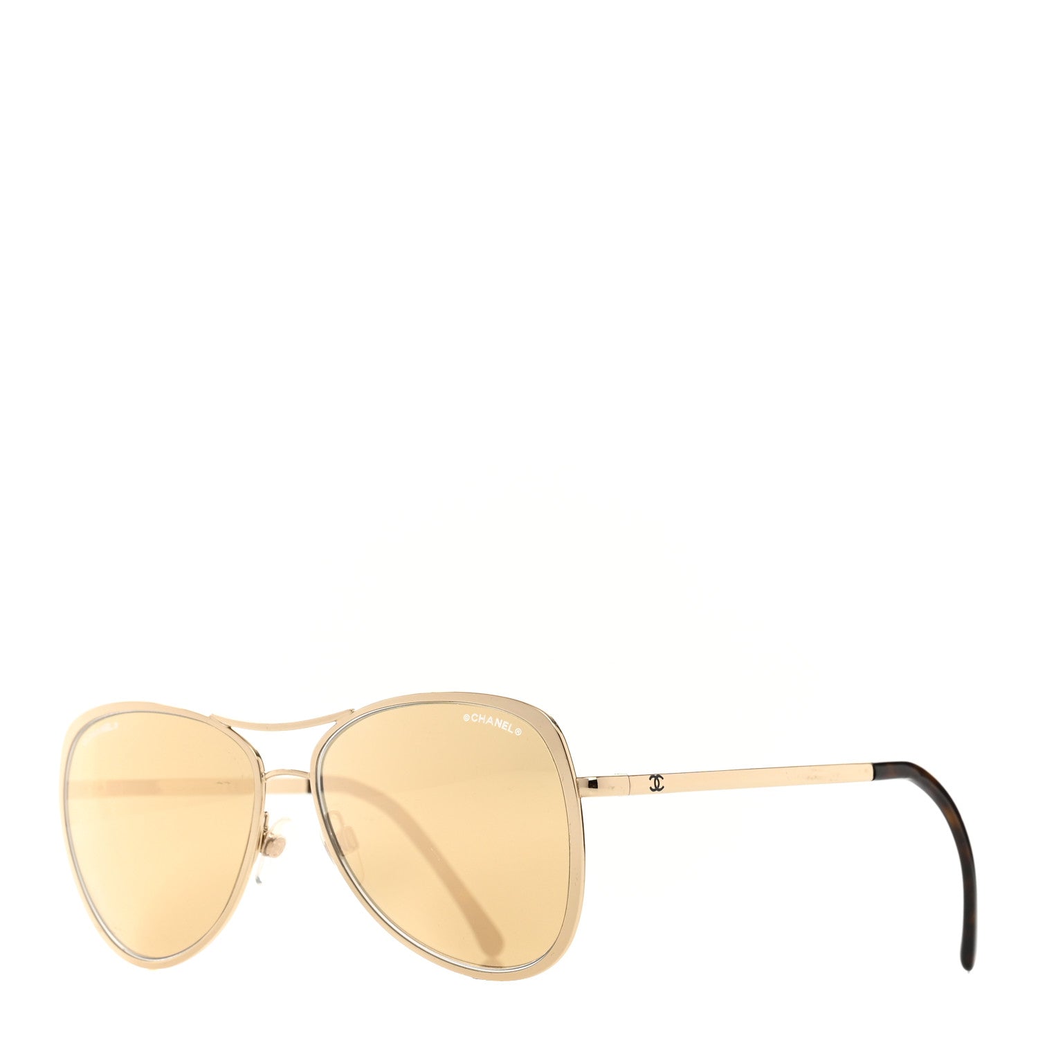 Chanel Metal Mirrored Pilot Summer Sunglasses 4223 Gold 1 of 8