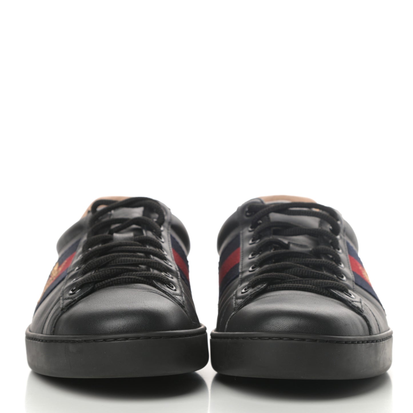 Miro Soft Calfskin Laminated Ayers Web Bee Embroidered Mens Ace Sneakers 6.5 Black Red Flame Night