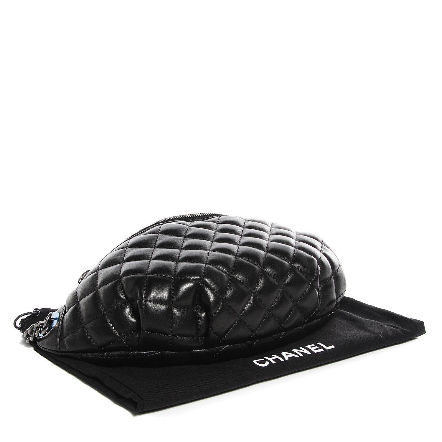 Chanel Lambskin Quilted Banane Waist Bag Black 4 of 8