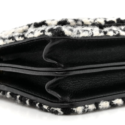 Chanel Tweed Houndstooth Quilted Phone Holder Flap White Black 10 of 11