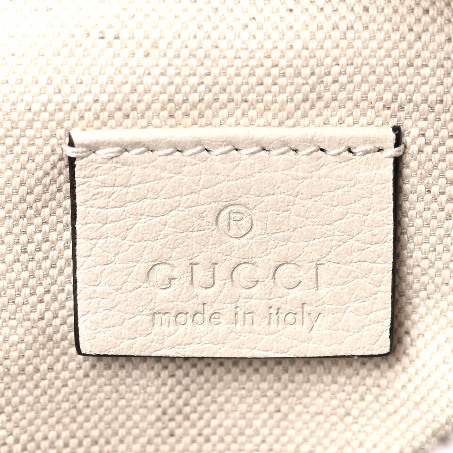 Grained Calfskin Small Logo Belt Bag White