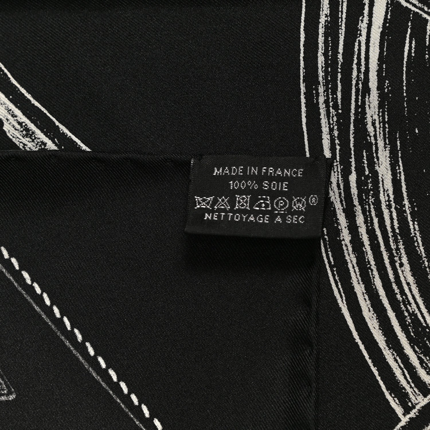 Hermes Silk Projets Carres Scarf 90 Black White 7 of 7