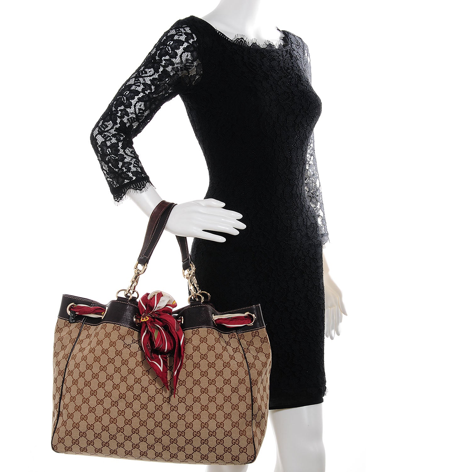 Gucci Monogram Large Positano Tote Brown 2 of 7