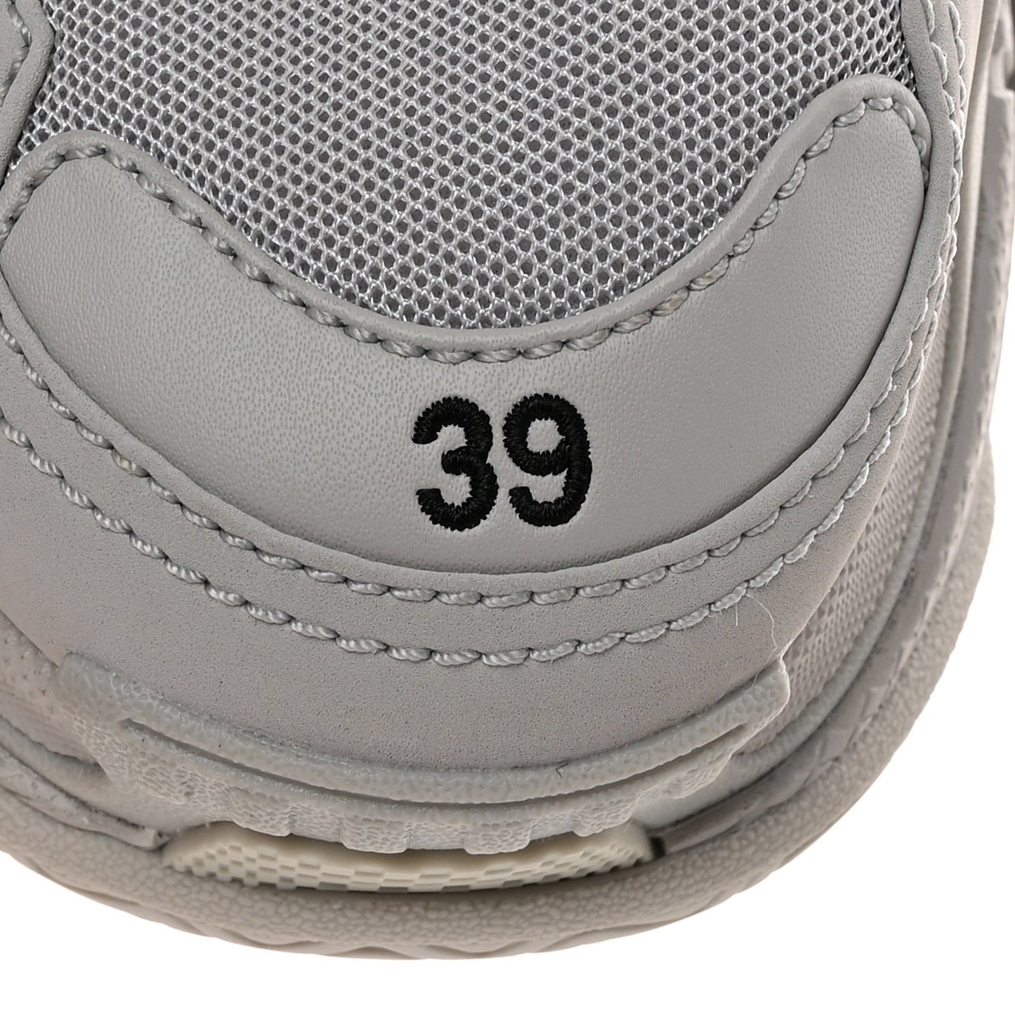 Fabric Mesh Faux Fur Triple S Sneakers 39 Grey