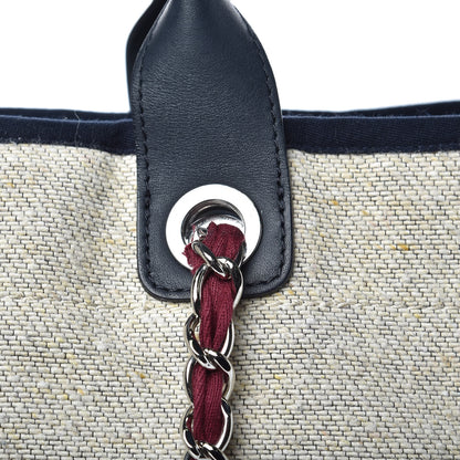Chanel Striped Canvas Large Deauville Tote Beige 11 of 13