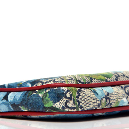 Gucci GG Supreme Monogram Blooms Mini Chain Bag Beige Blue Navy Hibiscus Red 8 of 9