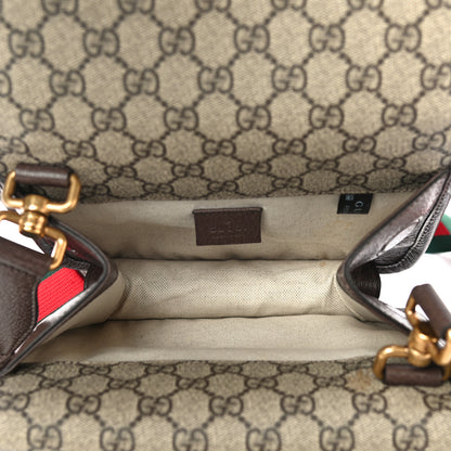 Gucci GG Supreme Monogram Web Small Neo Vintage Double Flap Messenger Bag Beige New Acero 6 of 14