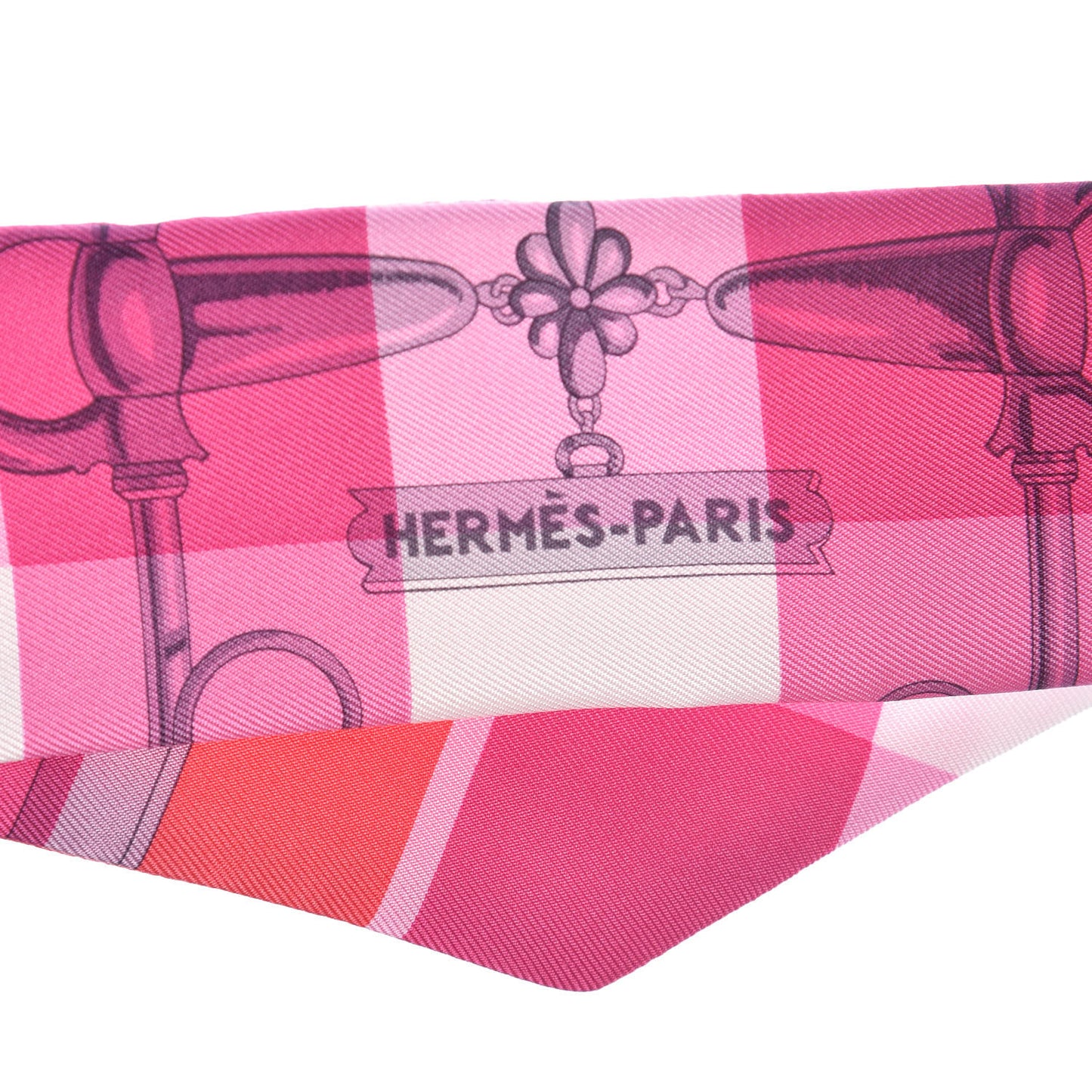 Silk Mors Et Gourmettes Vichy Twilly Rose Vif Framboise White