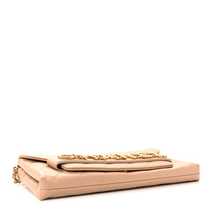 Chanel Calfskin Quilted Enchained Clutch Beige 4 of 10