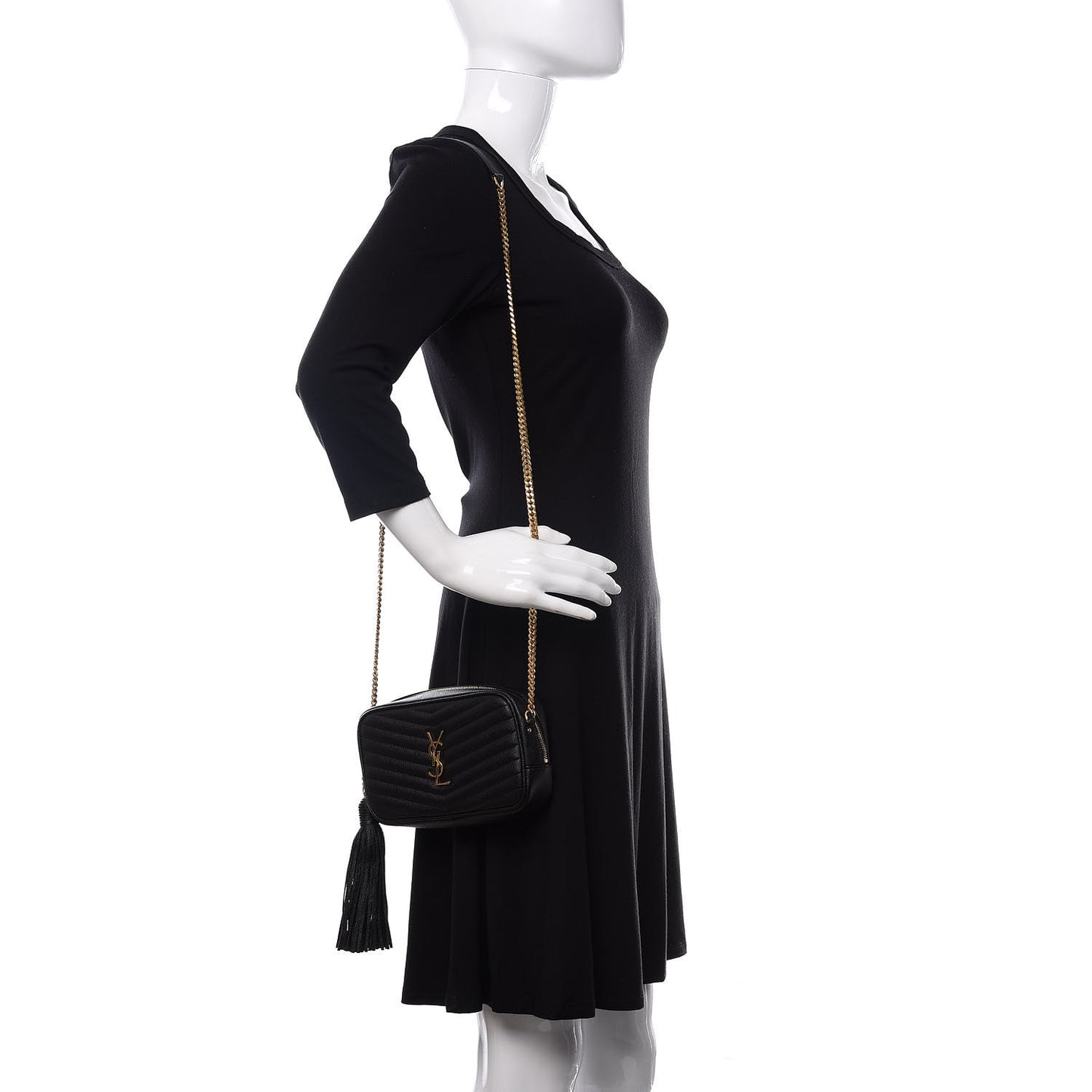 Grain De Poudre Matelasse Monogram Mini Lou Camera Bag Black