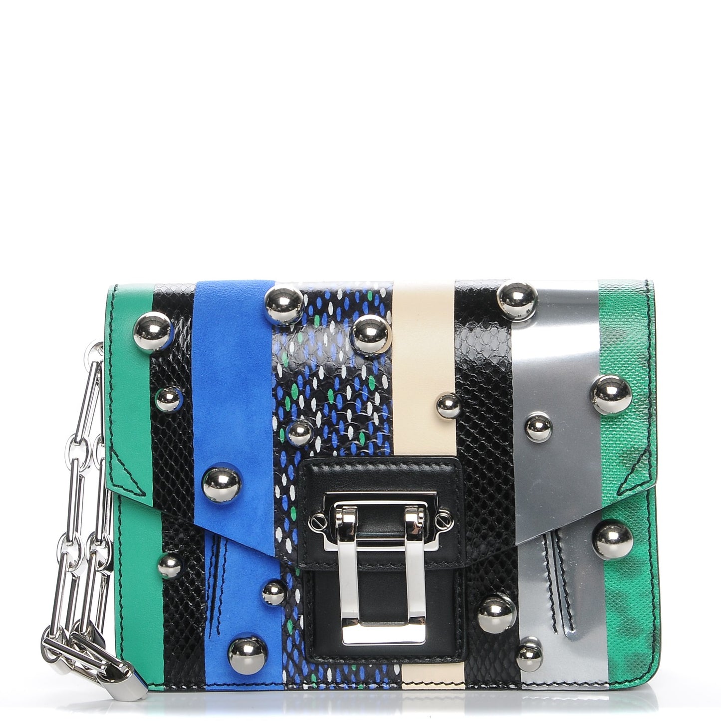 Elaphe Ayers Exotic Stripe Hava Clutch Aloe Electric Blue
