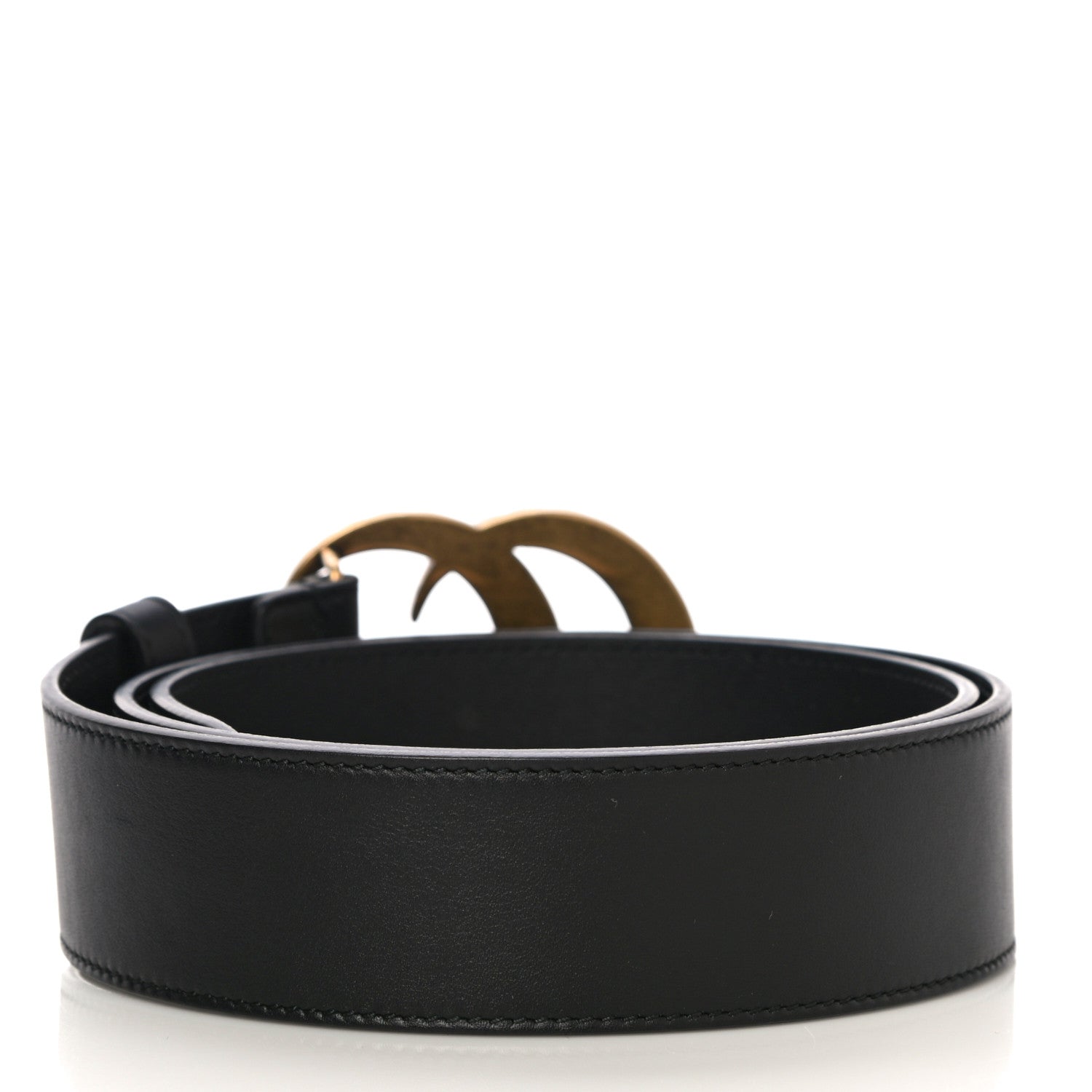 Gucci Moon Calfskin Pearl Double G 40mm Belt 85 34 Black Cream 2 of 6