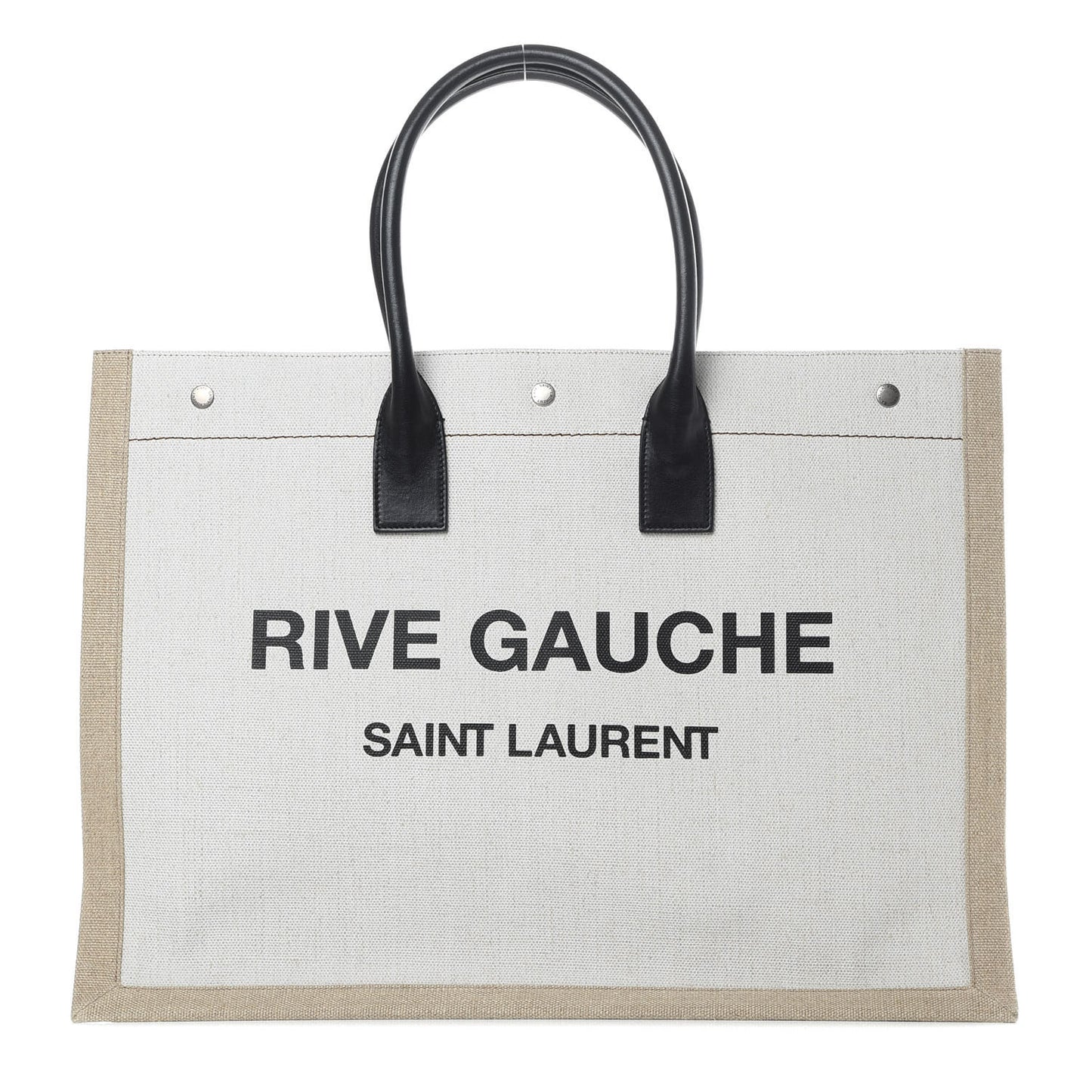 Linen Calfskin Rive Gauche Tote Optic White